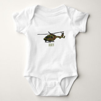 Army helicopter cartoon illustration  baby bodysuit