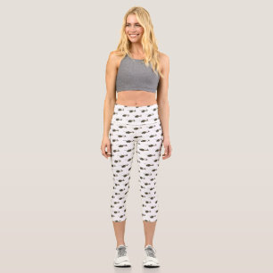 Army helicopter cartoon illustration capri leggings