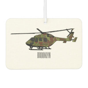 Army helicopter cartoon illustration  car air freshener