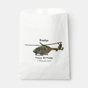 Army helicopter cartoon illustration favour bags