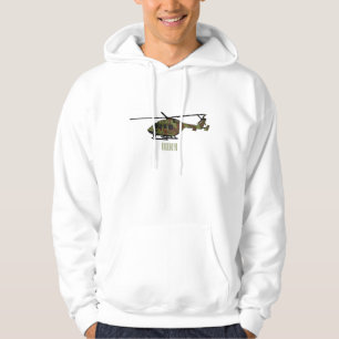 Army helicopter cartoon illustration  hoodie