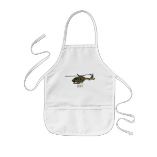 Army helicopter cartoon illustration  kids apron