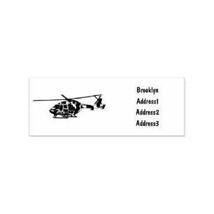 Army helicopter cartoon illustration  rubber stamp