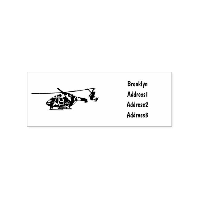 Army helicopter cartoon illustration  rubber stamp (Imprint)