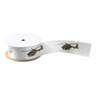 Army helicopter cartoon illustration satin ribbon