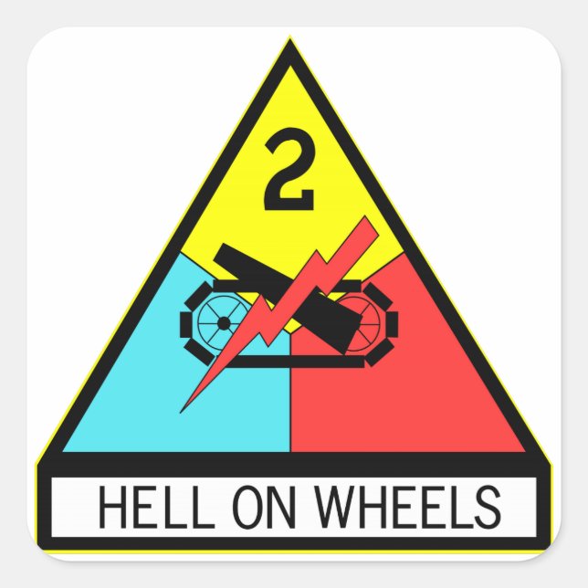 Army Hell On Wheels Square Sticker (Front)