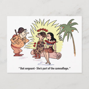 Army Humour, Soldier with Pretty Woman, Funny Postcard