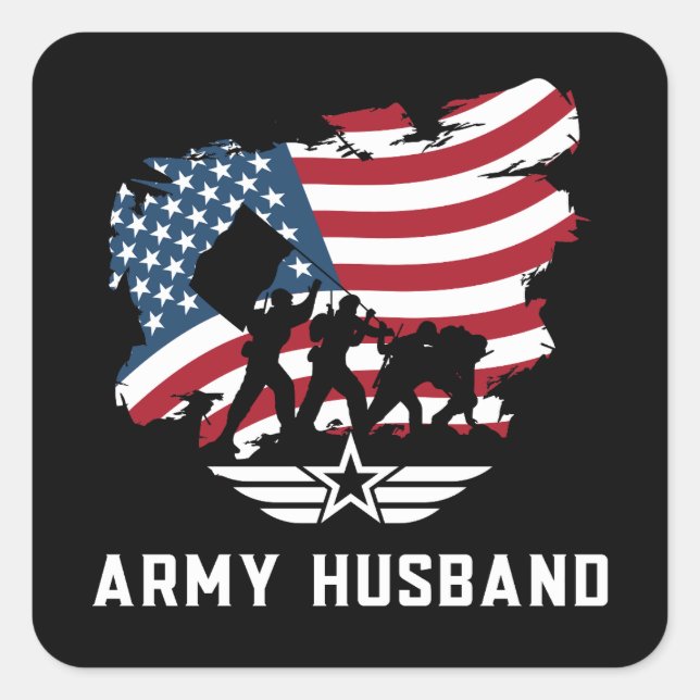 Army Husband Square Sticker (Front)