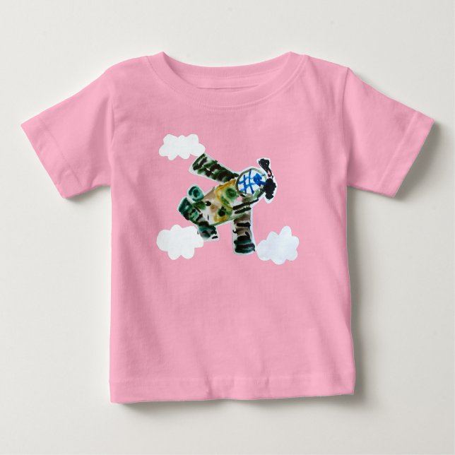 Army Jet "Art by Kids" Baby T-Shirt (Front)