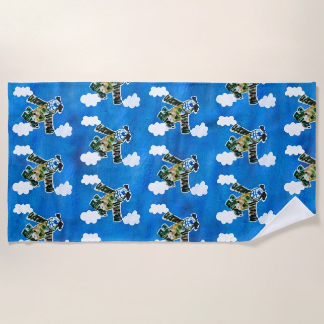 Army Jet "Art by Kids" Beach Towel (Front)