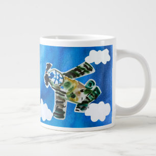 Army Jet "Art by Kids" Large Coffee Mug