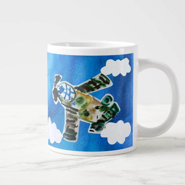Army Jet "Art by Kids" Large Coffee Mug (Right)