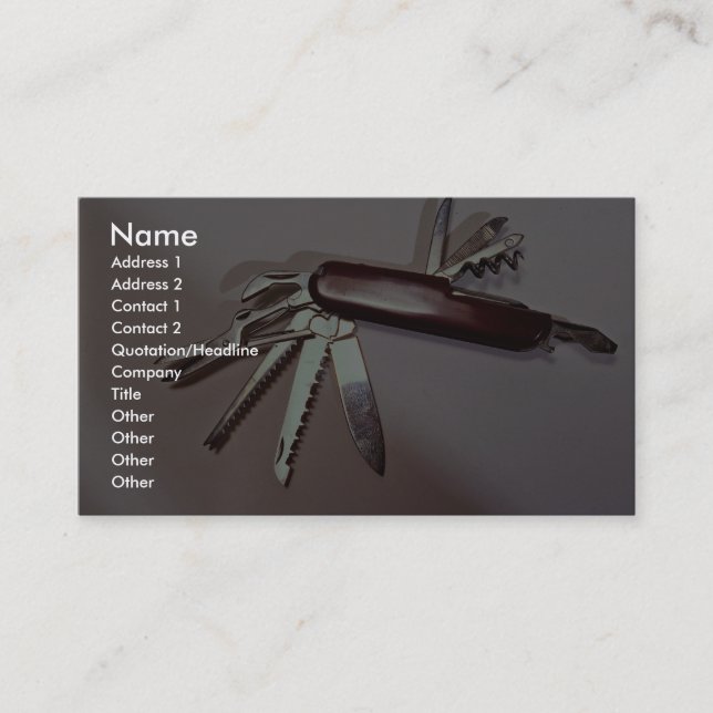 Army knife business card (Front)