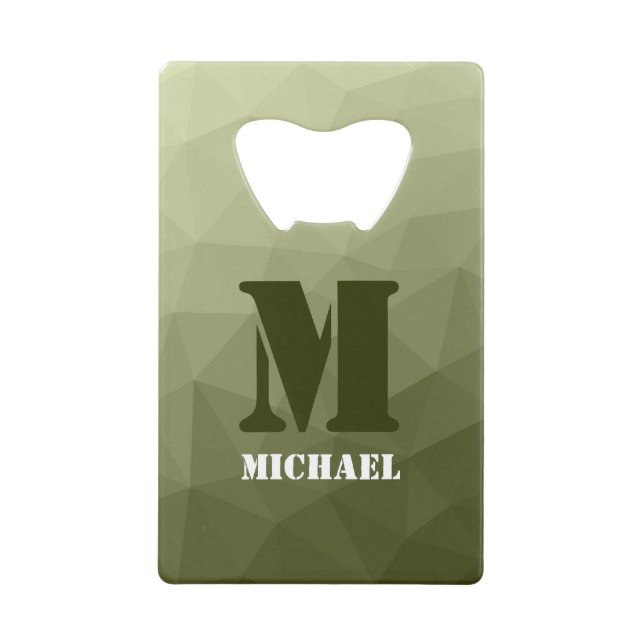 Army light green geometric mesh pattern Monogram (Front)