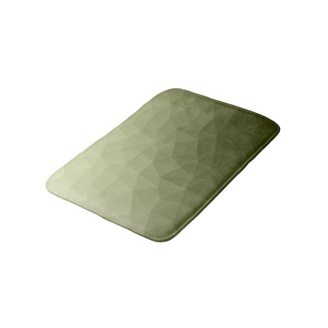 Army light green gradient geometric mesh pattern bath mat (Angled)
