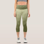 Army light green gradient geometric mesh pattern capri leggings<br><div class="desc">Unique and fun customisable geometric women's clothing. Cool capri leggings fashion for her. 
Army light green gradient geometric mesh pattern. Triangle geometric mesh with light dark grey green ombre gradient design.</div>
