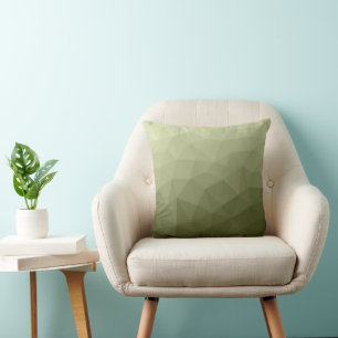 Army light green gradient geometric mesh pattern cushion