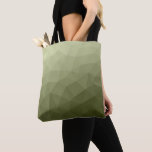 Army light green gradient geometric mesh pattern tote bag<br><div class="desc">Army green gradient geometric mesh pattern triangles ombre. 
Triangle geometric mesh with light dark grey green ombre gradient. 
military,  army,  pattern,  ombre,  mesh,  triangles,  geometry,  geometric,  gradient,  cool,  triangle,  green</div>