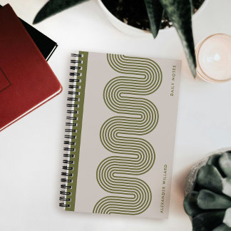 Army Lombard Wavy Lines Modern Custom Notebook