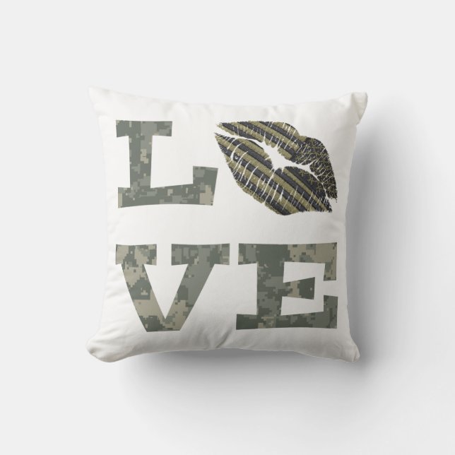 Army Love Throw Pillow (Front)