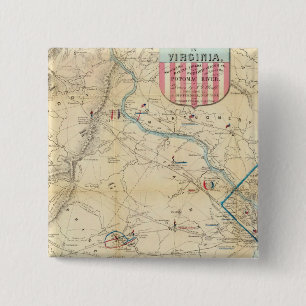 Army Map of The Seat of War In Virginia 15 Cm Square Badge