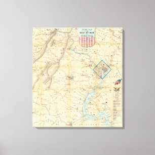 Army Map of The Seat of War In Virginia Canvas Print