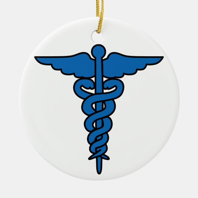Army Medical Caduceus Ceramic Tree Decoration (Front)