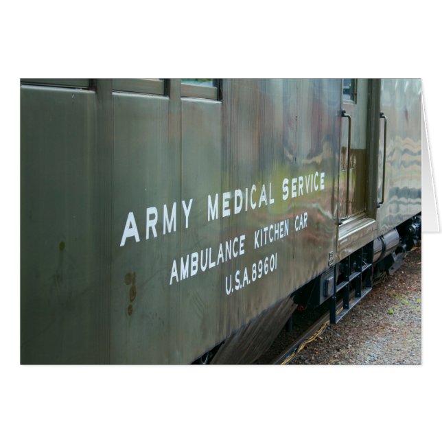 Army Medical Kitchen Train Car Blank Card (Front Horizontal)