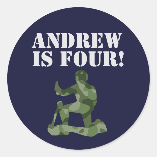 Army Military Birthday Party Theme Classic Round Sticker (Front)