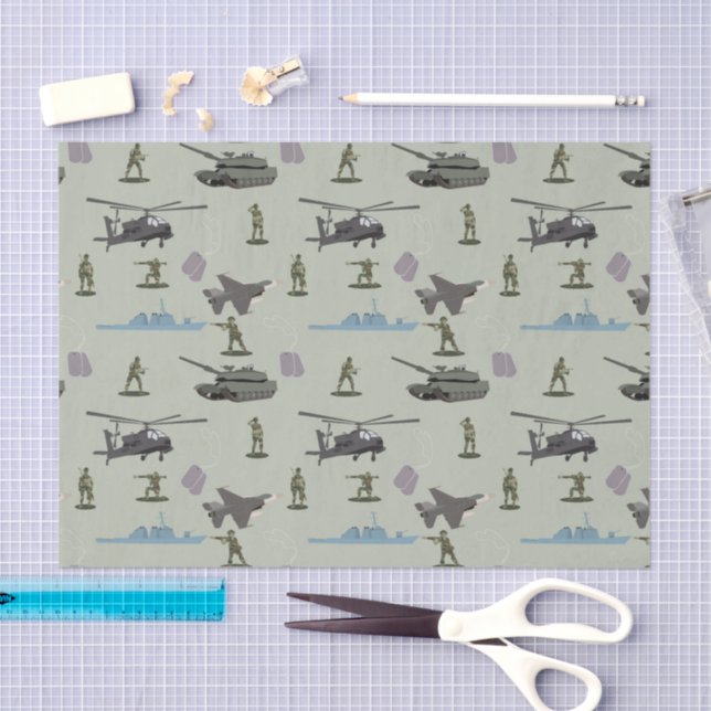 Army Military Camouflage Green Camo Birthday Tissue Paper (Craft)