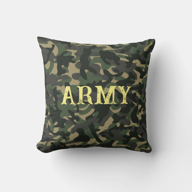 Army military camouflage green  cushion (Front)