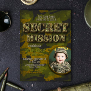 Army - Military - Soldier Boy Birthday Invitation