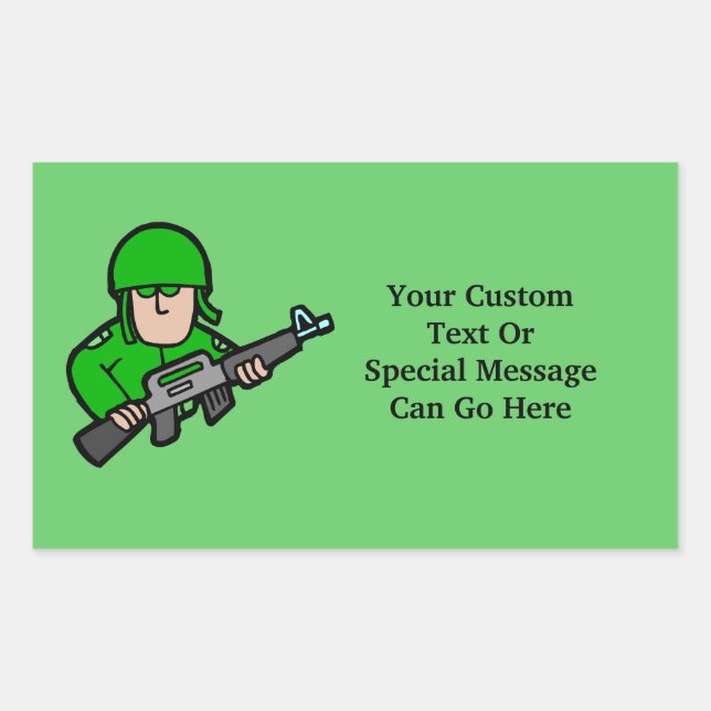 Army Military Soldier Camo Green Designer Art Rectangular Sticker (Front)