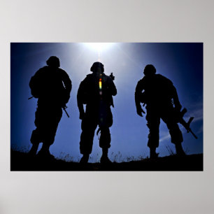 Army Military Soldier Silhouettes Poster