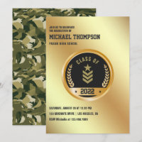Army/Military themed Graduation Party Invitation