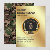 Army/Military themed Graduation Party Invitation