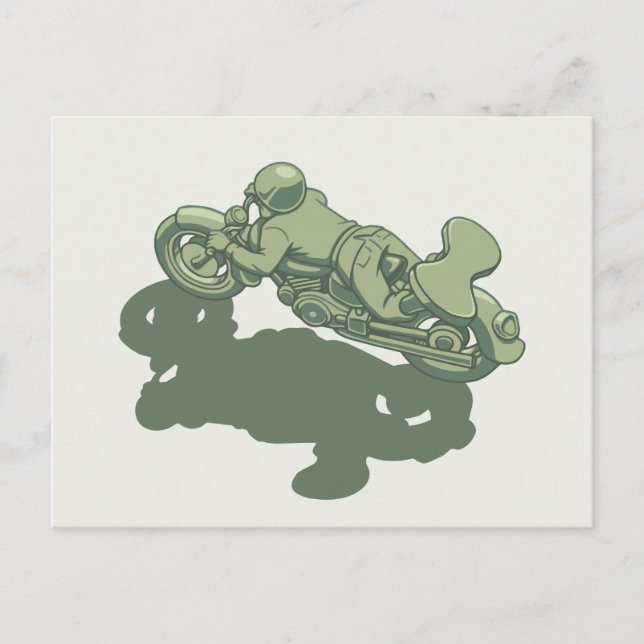 Army Motorcycle Man Postcard (Front)