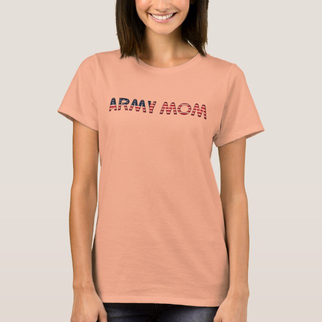 Army Mum American Flag Typography Camouflage Shirt (Front)