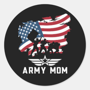 Army Mum Classic Round Sticker