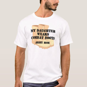 Army Mum Daughter Desert Combat Boots T-Shirt