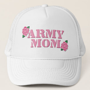 Army Mum Pink Roses Trucker Hat