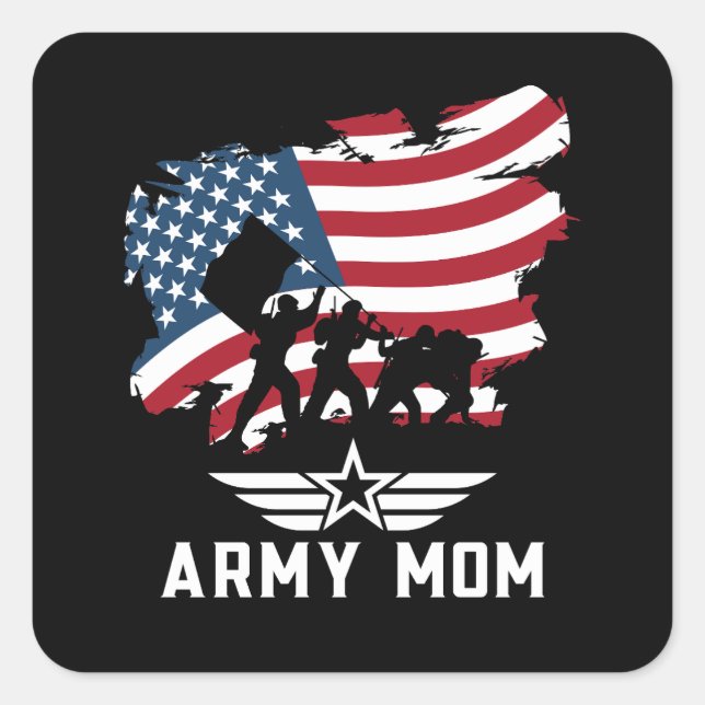 Army Mum Square Sticker (Front)