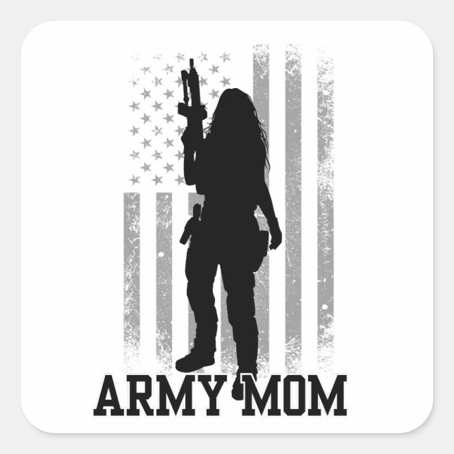 Army Mum Square Sticker (Front)