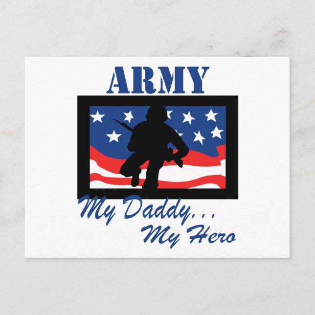 Army My Daddy My Hero Postcard (Front)