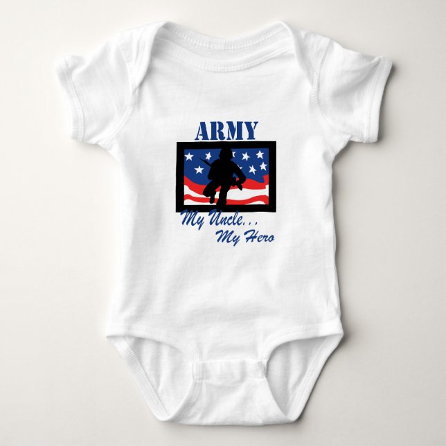 Army My Uncle My Hero Baby Bodysuit (Front)