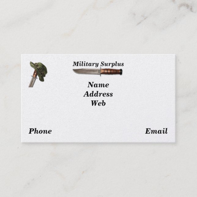 Army navy air force marines rangers LRRP surplus Business Card (Front)