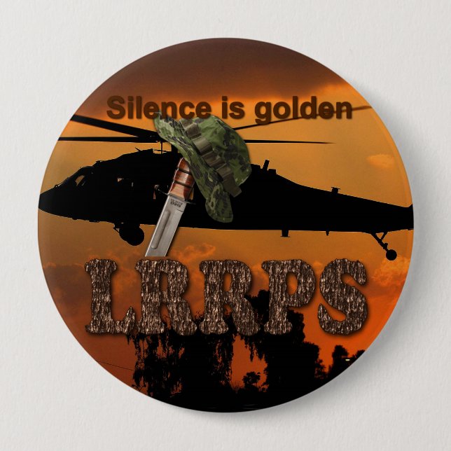 Army Navy Air Force Marines Rangers LRRPS Recon 10 Cm Round Badge (Front)