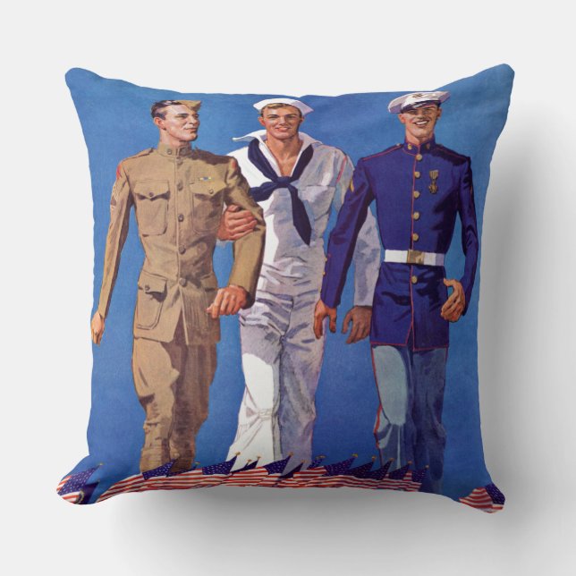 Army, Navy & Marines Cushion (Front)