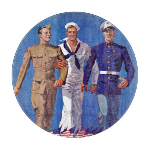 Army, Navy & Marines Cutting Board