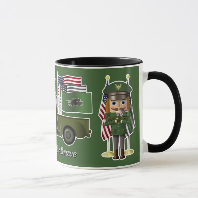Army Nutcracker with Little Military Truck Mug (Right)